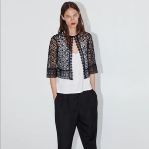 Sheer Black Lace Jacket, NWT